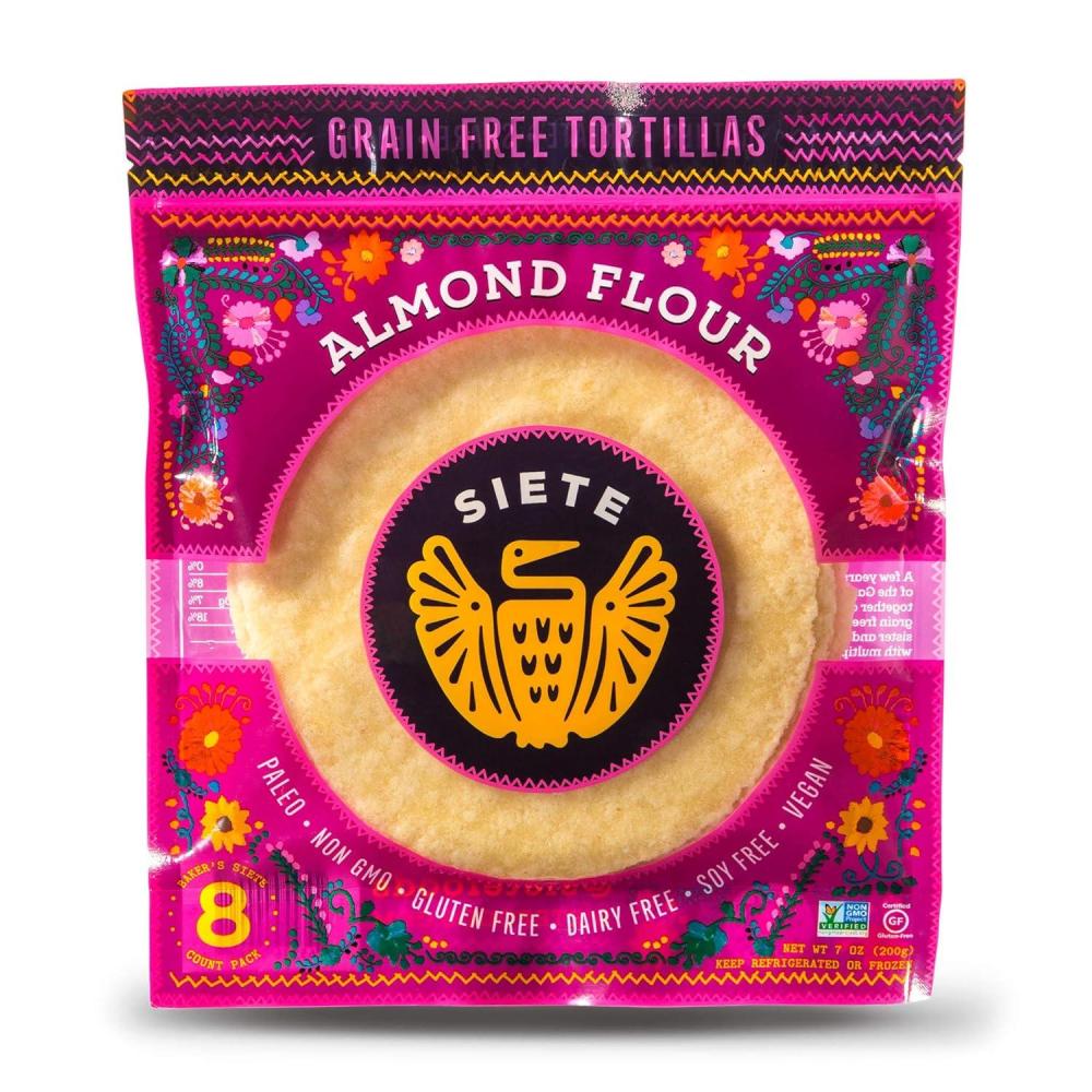 image:imageSiete Almond Flour Tortillas  Gluten Free  Grain Free  Vegan  8 Tortillas Per Pack Pack of 6