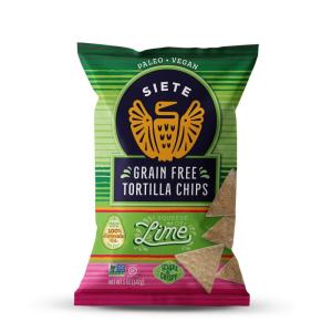 Siete Grain Free Tortilla Chips | Gluten Free Chips | Paleo & Vegan Snacks | Non GMO | Sea Salt, 5 Ounce (Pack of 12)(Lime)