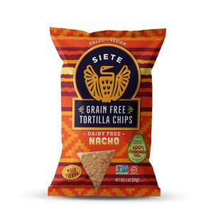 Siete Grain Free Tortilla Chips | Gluten Free Chips | Paleo & Vegan Snacks | Non GMO | Sea Salt, 5 Ounce (Pack of 12)(Nacho)