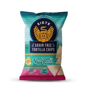 Siete Grain Free Tortilla Chips | Gluten Free Chips | Paleo & Vegan Snacks | Non GMO | Sea Salt, 5 Ounce (Pack of 12)(Sea Salt)