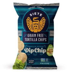 Siete Grain Free Tortilla Chips | Gluten Free Chips | Paleo & Vegan Snacks | Non GMO | Sea Salt, 5 Ounce (Pack of 12)(Sea Salt Dip Chip)