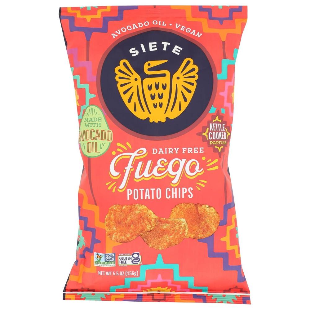 image:imageSiete Grain Free Potato Chips  Kettle Cooked  Gluten Free Chips  Vegan Snacks  Non GMO  Chipotle BBQ 55 Ounce Pack of 6Fuego