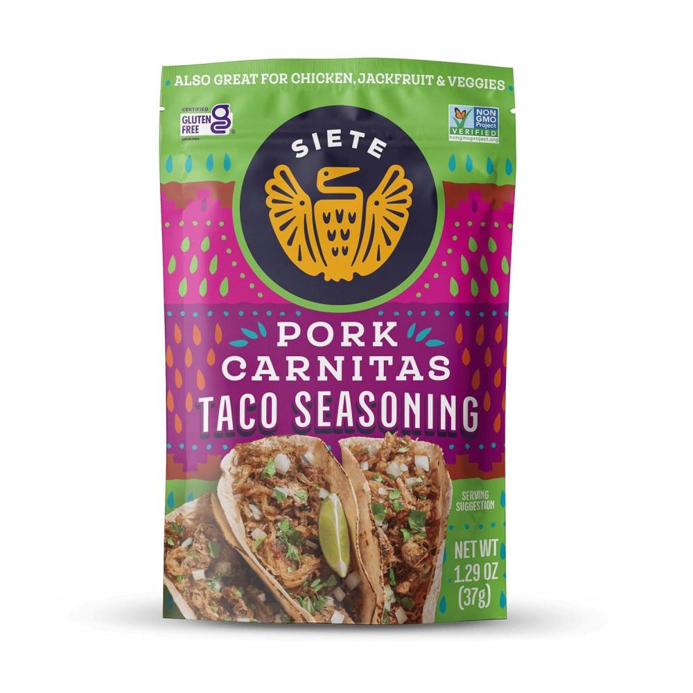 image:imageSiete Spicy Taco Seasoning Mix  Gluten Free  Vegan  Paleo  Preservative Free  Whole 30 Approved 6 Packets 42 ServingsCarnitas  6 Pack