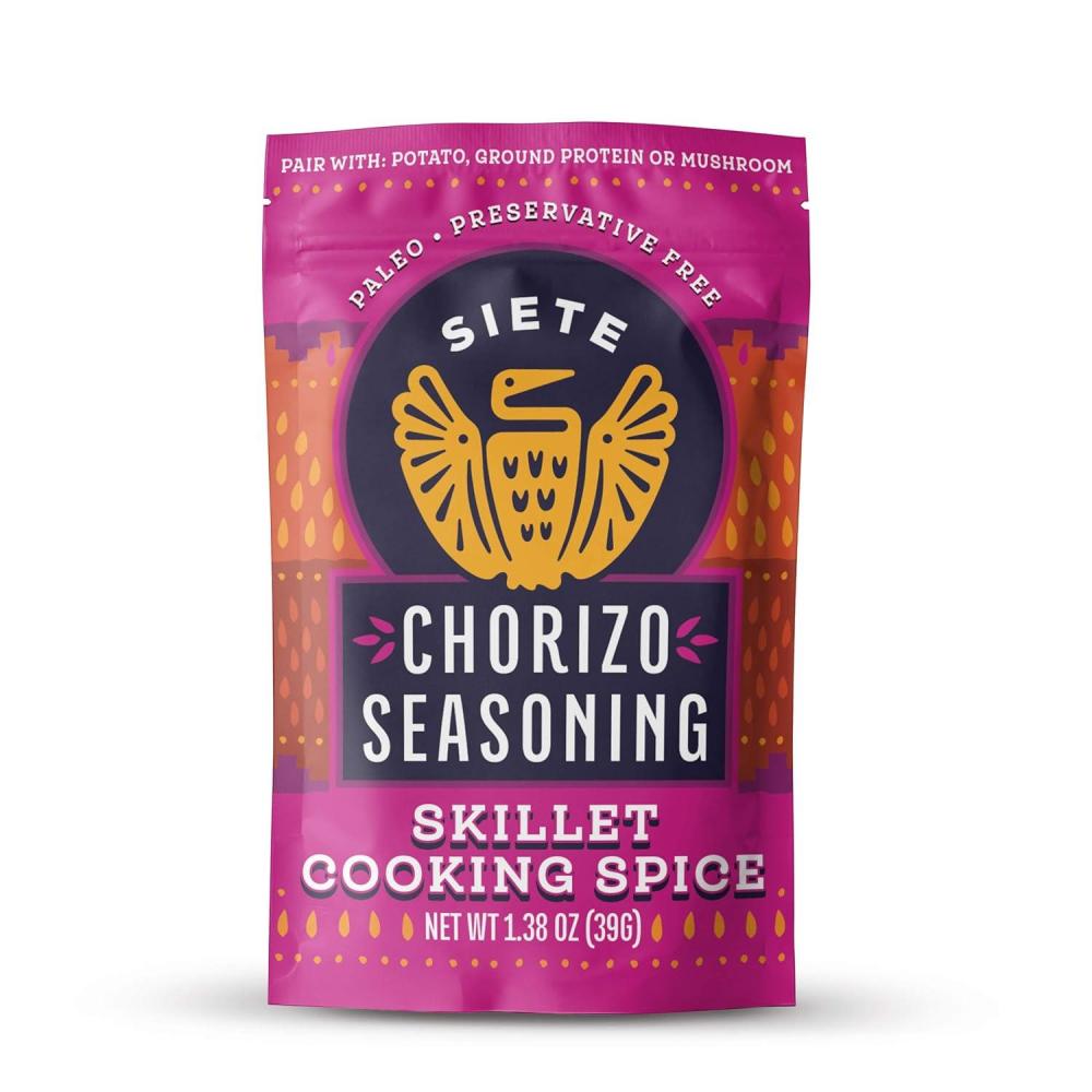 image:imageSiete Spicy Taco Seasoning Mix  Gluten Free  Vegan  Paleo  Preservative Free  Whole 30 Approved 6 Packets 42 ServingsChorizo  6 Pack