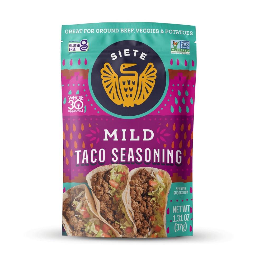 image:imageSiete Spicy Taco Seasoning Mix  Gluten Free  Vegan  Paleo  Preservative Free  Whole 30 Approved 6 Packets 42 ServingsMild  6 Pack