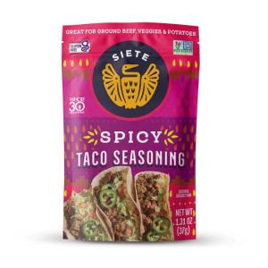 Siete Spicy Taco Seasoning Mix | Gluten Free | Vegan | Paleo | Preservative Free | Whole 30 Approved (6 Packets) 42 Servings(Spicy  6 Pack)
